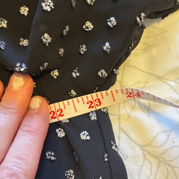 GAP - Metallic Clip-Dot Blouse - L - Black with silver - Picture 8 of 8